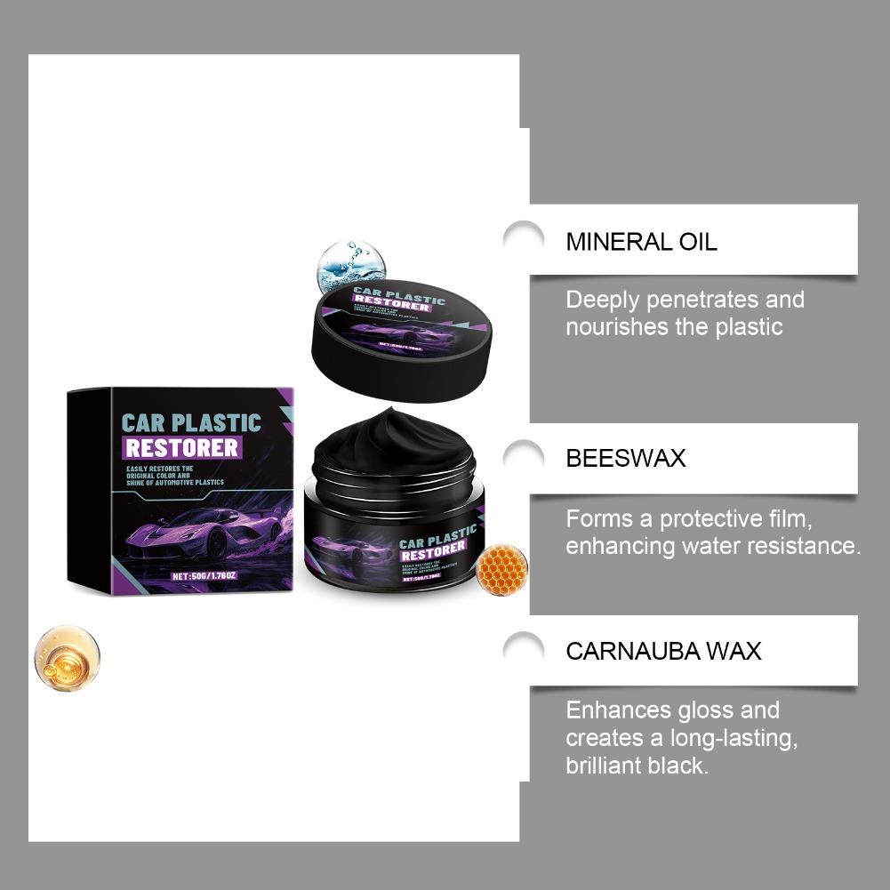 Car Plastic Restorer, Returns To Black Shine, Long-Lasting Coating, Leather Refurbishment Agent, Car Polishing and Cleaning Prod