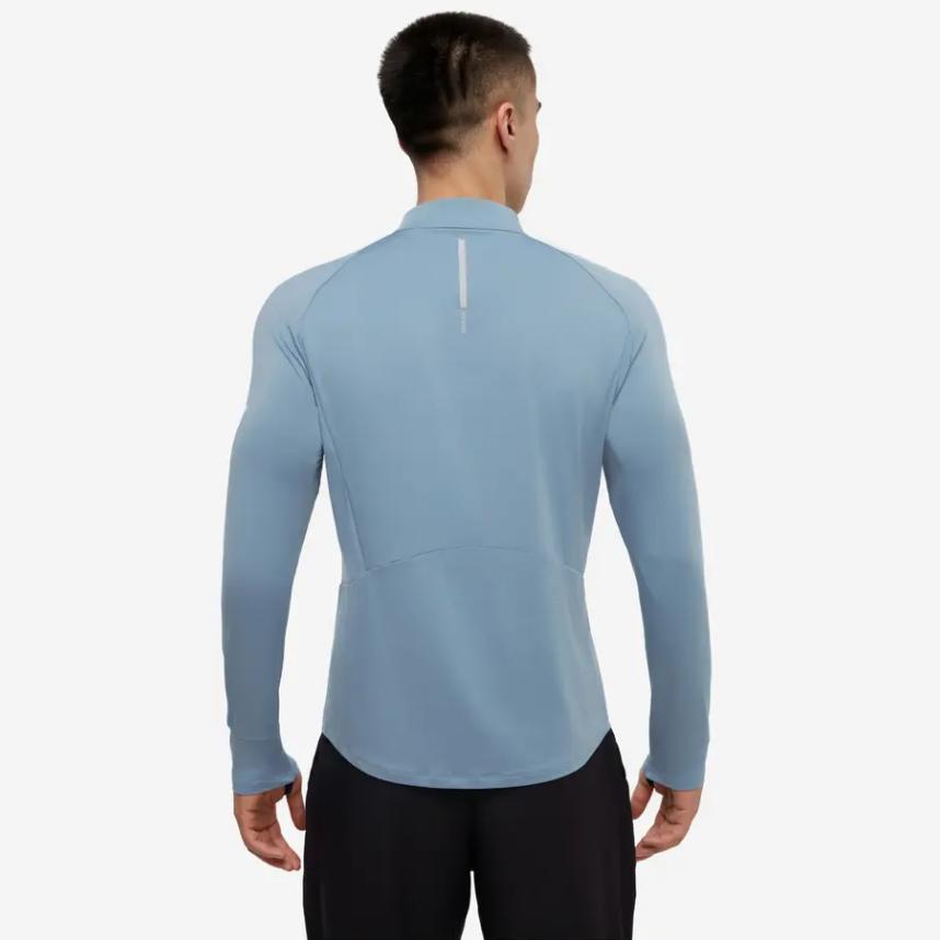 Decathlon KIPRUN 500 Series Sweat-Absorbing and Quick-Drying Maritime Airlines Breathable and Comfortable Long Sleeve T-Shirt Men's Washed Denim Blue