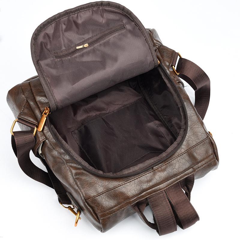 Retro Fashionable Elegant and Multi-functional Dual-purpose Single-shoulder and Double-shoulder Backpack