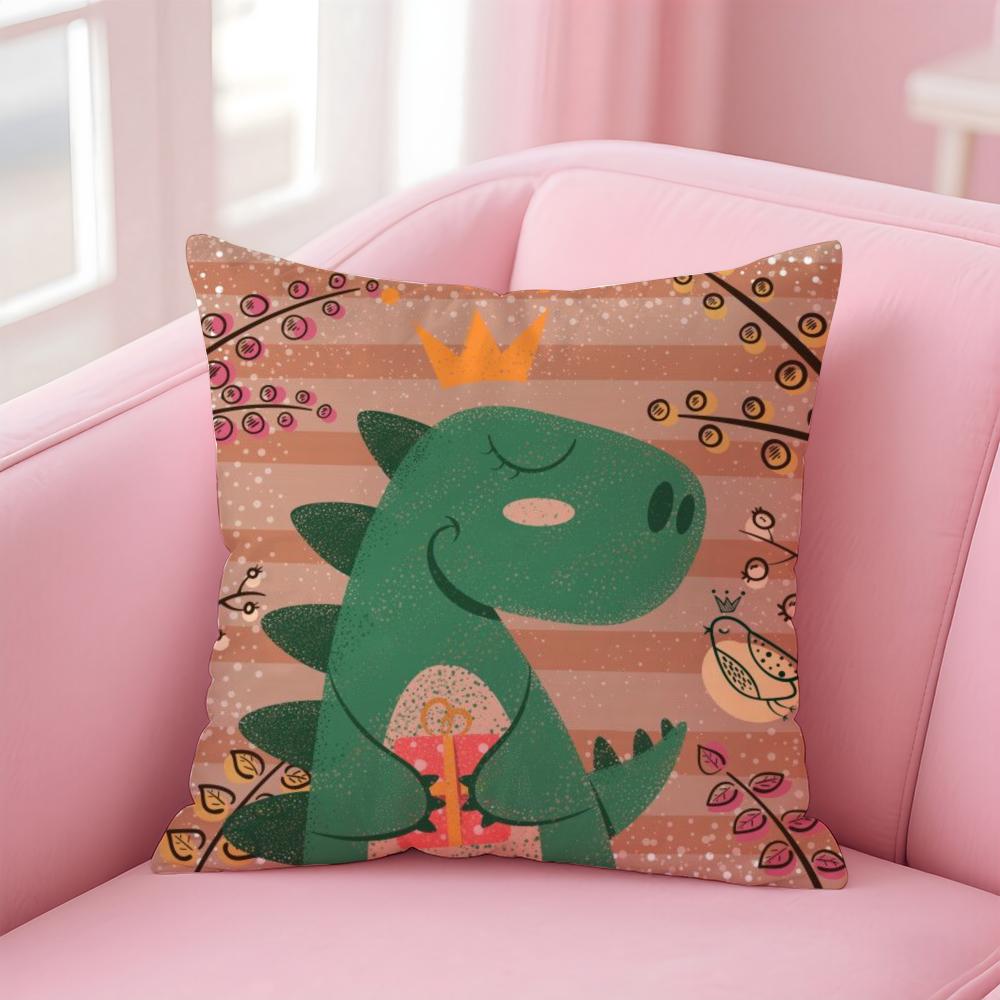 Cute C-Cartoon D-Dinosaur Cushion Cover Comfortable Reversible Pillow Cover Ideal for Car Sofa Bedroom & Beyond