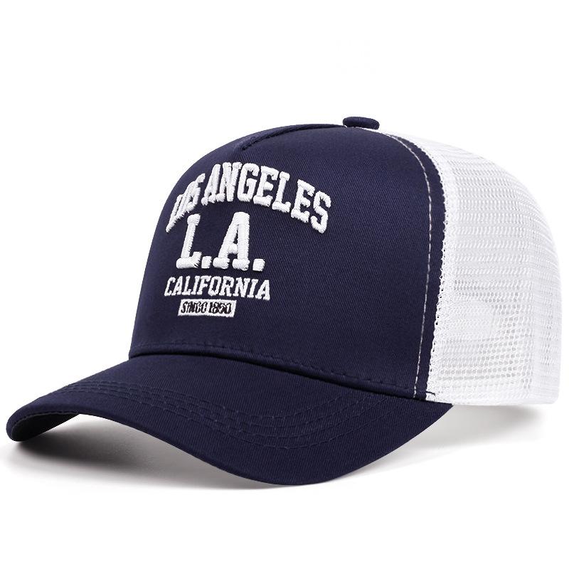 Los Angeles Embroidery Baseball Cap Outdoor Sports Mesh Cap Summer Shade Breathable Mesh Cap Adjustable