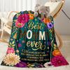 Floral Tribute Mom Blanket Durable Comfort Suitable for Chair Seaside Office Four Seasons Multipurpose Stylish Decor
