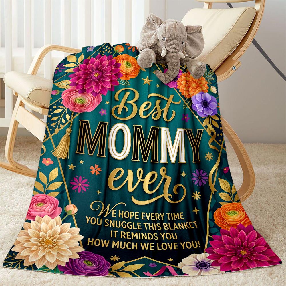 Floral Tribute Mom Blanket Durable Comfort Suitable for Chair Seaside Office Four Seasons Multipurpose Stylish Decor