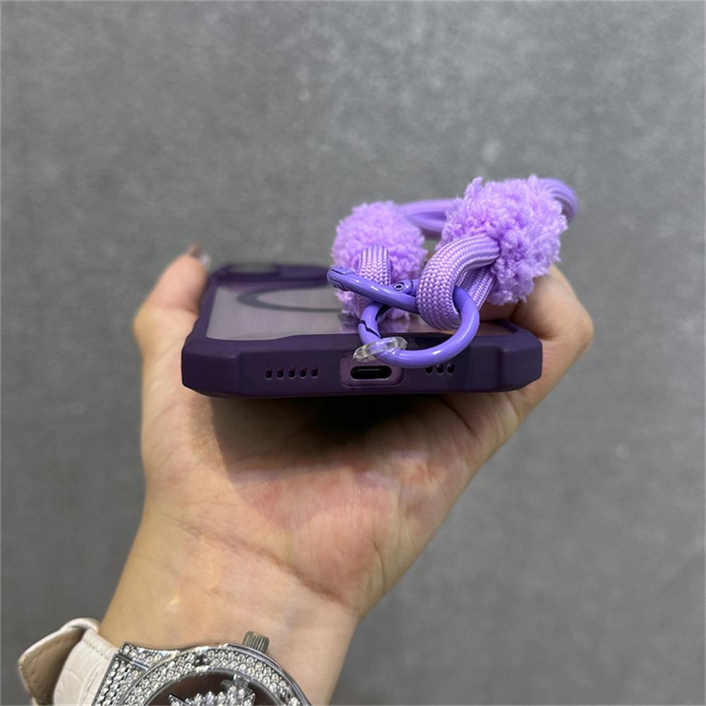 Air Bag Shockproof Magnetic For Magsafe Wireless Charging Wrist Strap Case For iPhone 16 11 12 13 14 15 Pro Max Plus Clear Cover