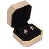 Caja de Regalo para Anillo Elegante Protectora Pequeña Estuche de Exhibición para Almacenamiento de Joyas con Luz para Propuesta Boda Oro