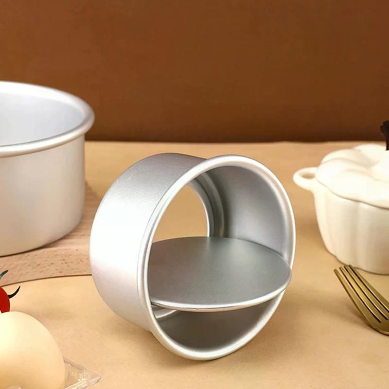 1pc Cake Mould Aluminum Alloy Round Pudding Cheesecake Mold Cake Mold Baking Mould With Removable Bottom Cake Mold Kitchen Tools