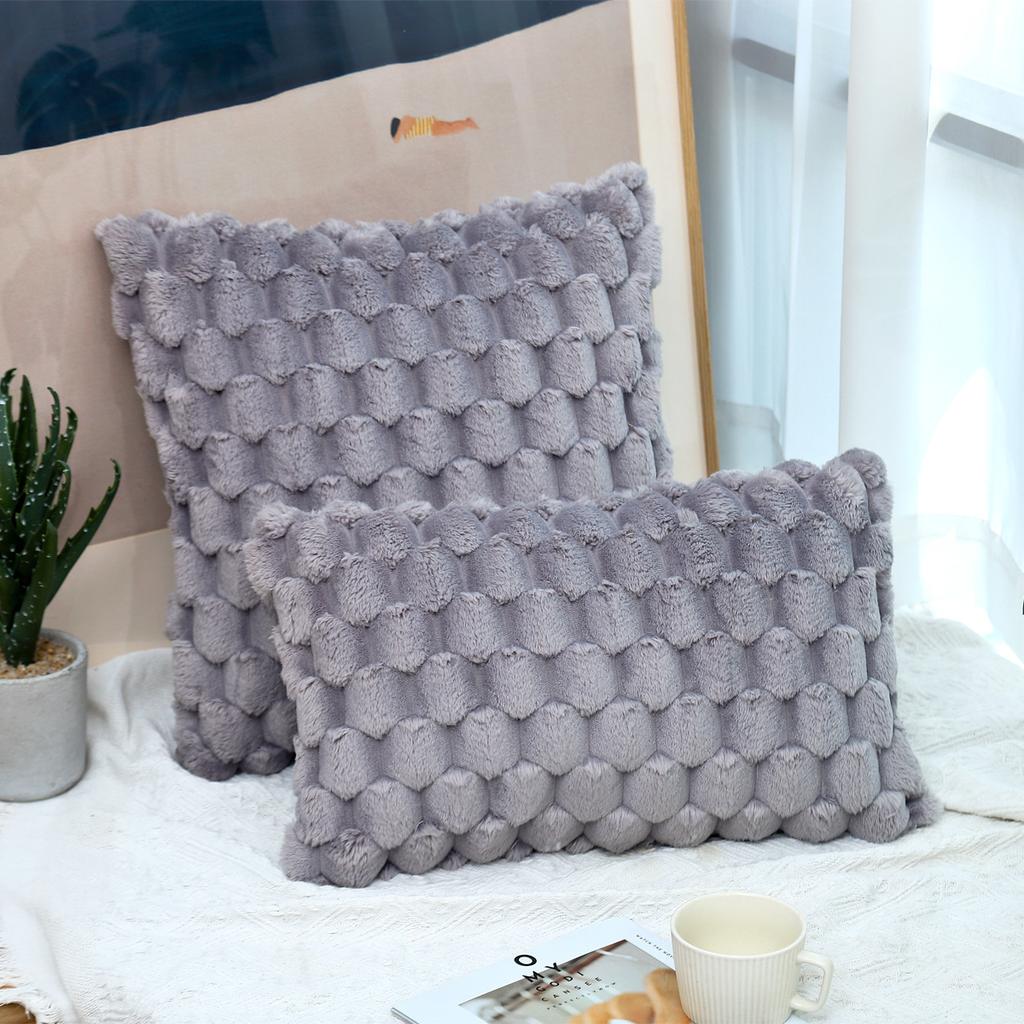 Velvet Snowflake Pillowcase: Solid Color Cushion for Office, Sofa, Bedside, and Waist Support 1pc