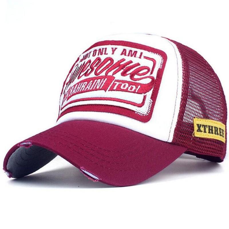 Spring And Summer New Mesh Embroidery Letter Awesome Baseball Cap Women's Baseball Cap Mesh Hat Men's Outdoor Sunscreen Cap