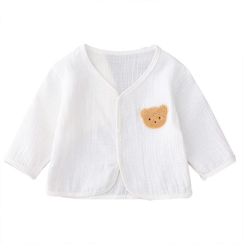 Baby Lightweight Korean-Style Bear Cardigan - Breathable, Comfortable Gauze Design
