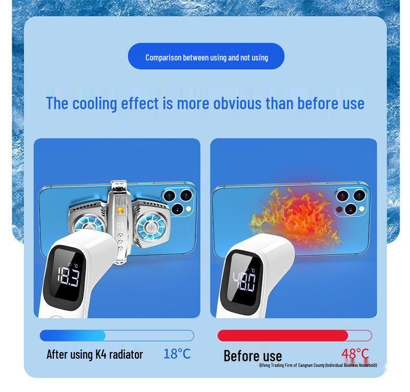 Semiconductor Cooling Back Clip for Mobile Phones - Keeps Your Device Cool During Streaming and Gaming