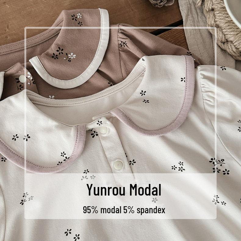 Pijamale vara 2025 pentru copii: Set coreean cu mâneci scurte în modal pentru fete