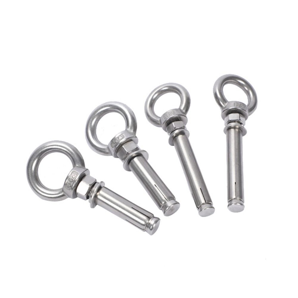 With Ring 304 Stainless Steel Expansion Bolts Silver Ring Expansion Screws  Wire Pipe Clamp