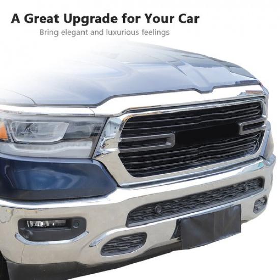 2x Vordere Kühlergrill-Einsatzabdeckung Zierleiste Für Dodge Ram 1500 + Karbonfaser-Muster