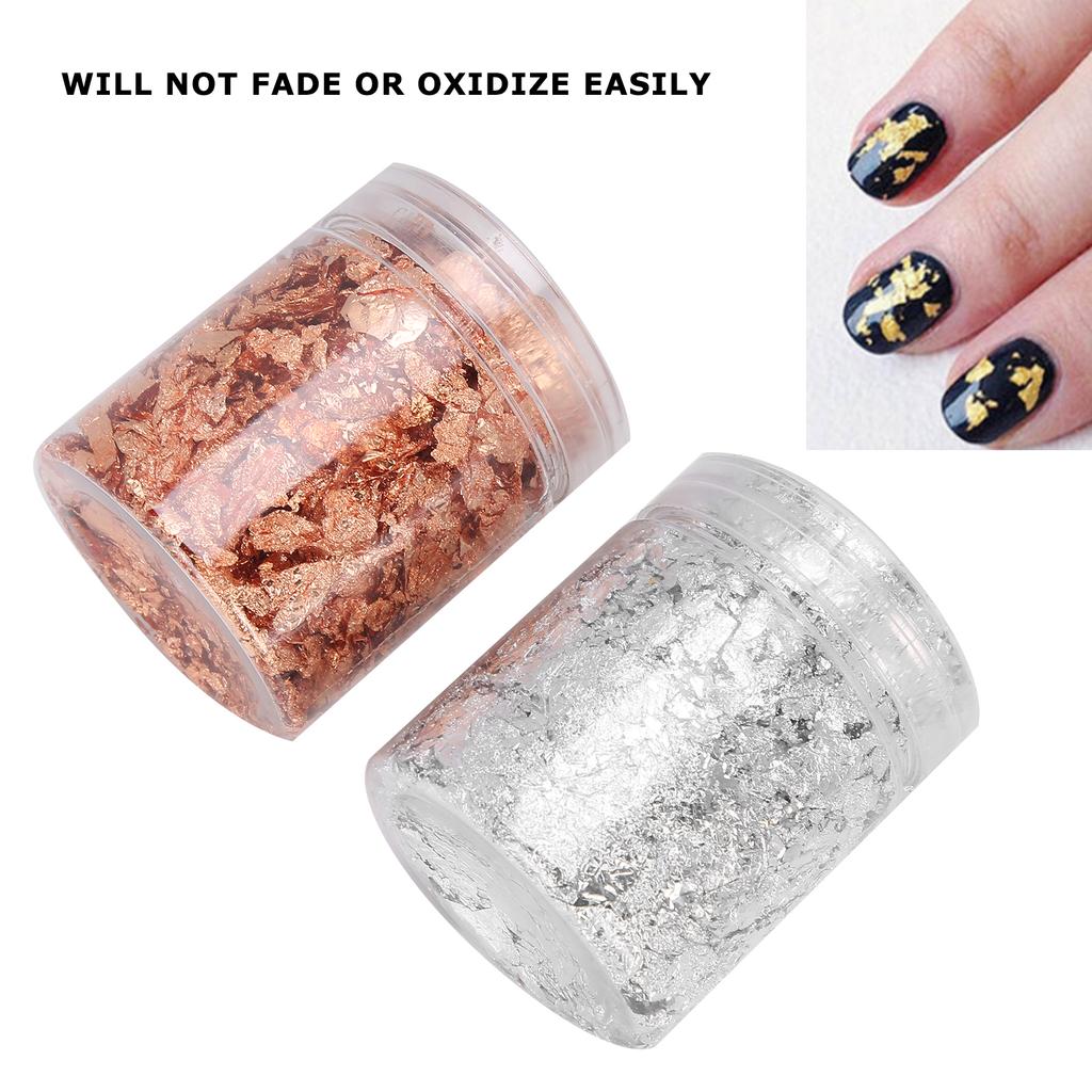 2pcs 5g Nail Art Decoration Gold Foil DIY Gold Flakes for Manicure Crafts Painting