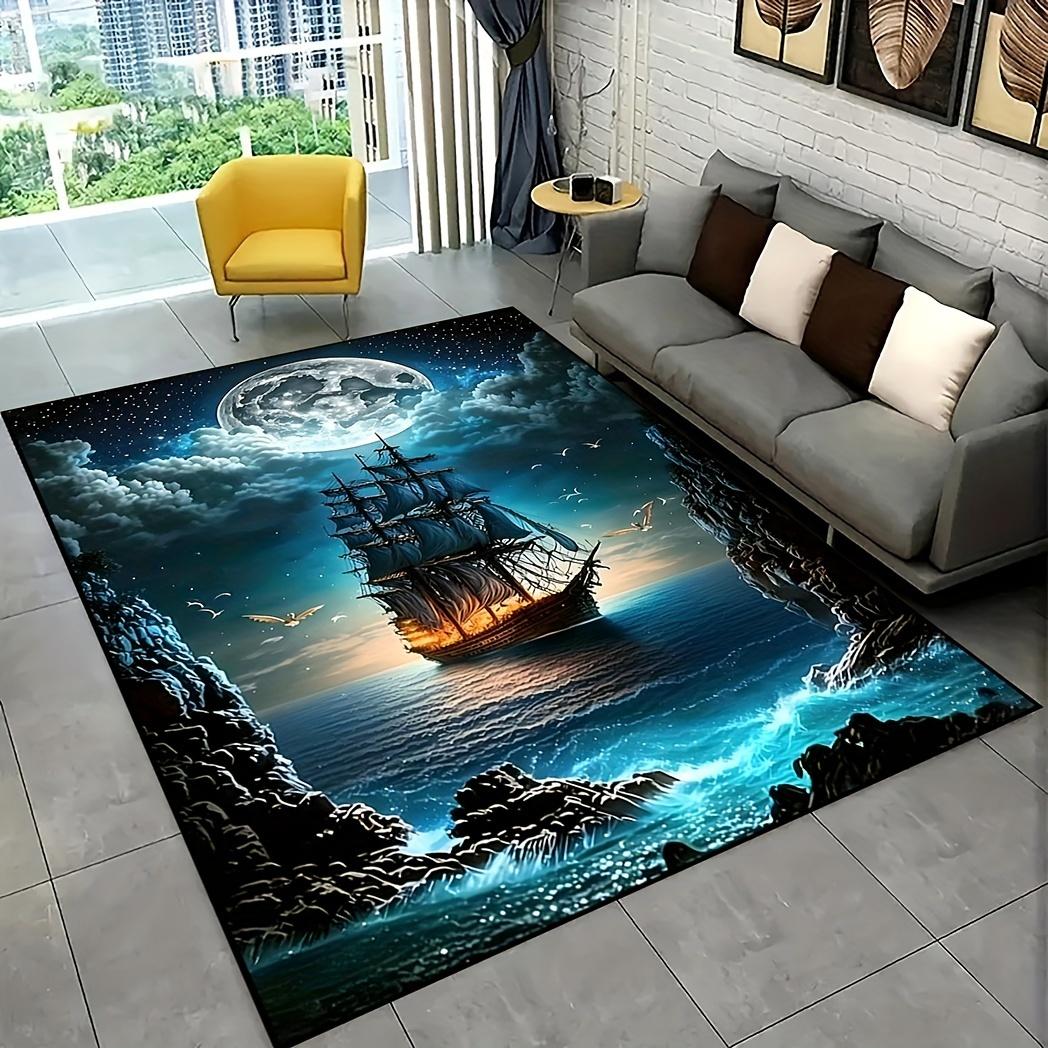 

Giant Pirate Ship Area Rug - Nautical Themed Non-Slip Washable Carpet for Living Room, Bedroom & Dorm Decor 60*90cm