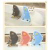 Wall Cat Self Groomer Removable Skin Friendly Fish Shape Rubbing Post Corner Cat Face Massager with Catnip Bell Grey