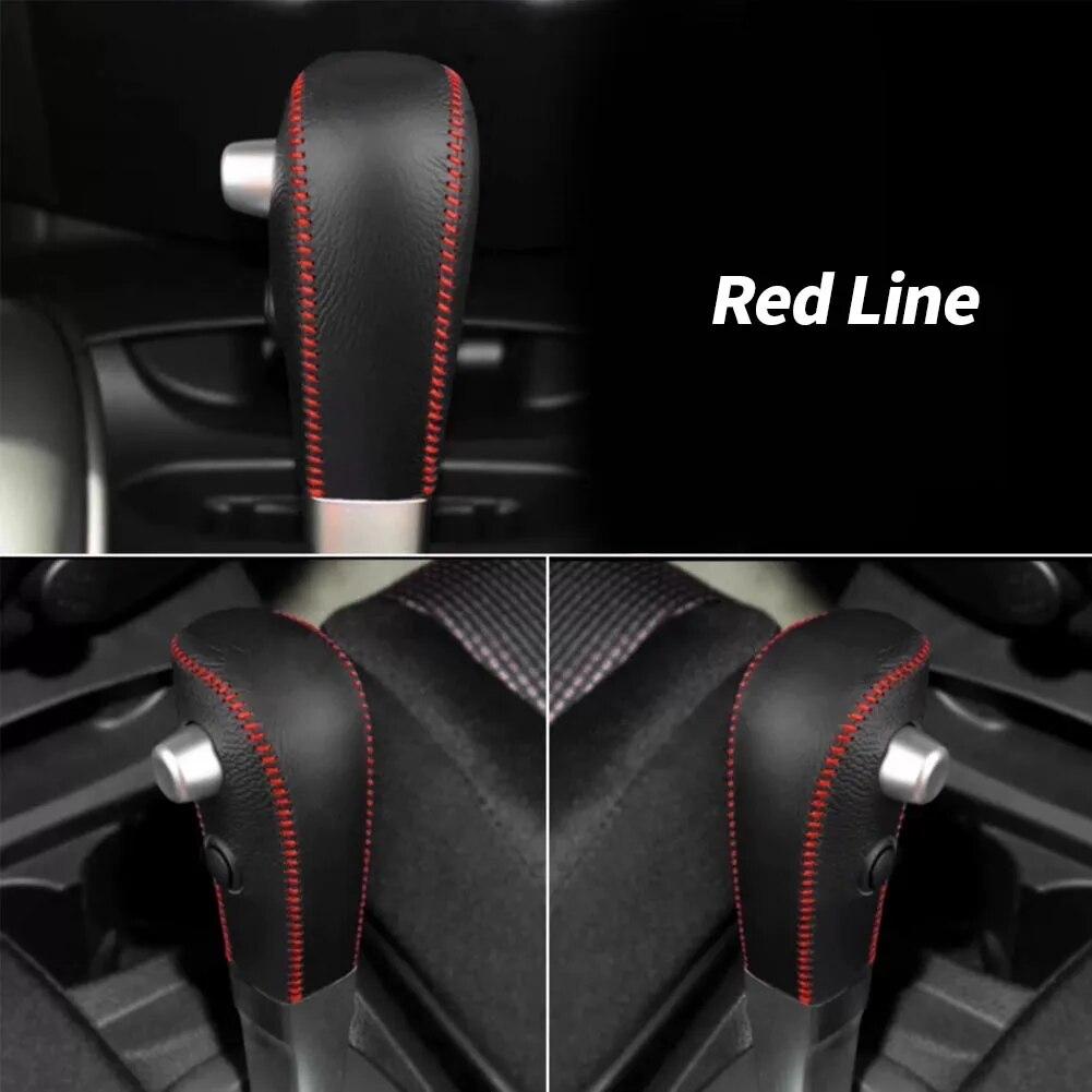 Černý Kryt Límce Řadicí Páky z Pravé Kůže pro Nissan Tiida 2005 200 2007 2008 2009 Automatická Hlavice Řadicí Páky Pouzdro