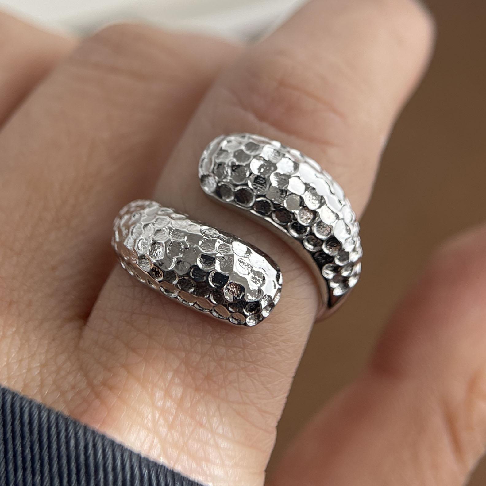 

925 Sterling Silver Rings for Women Couple Minimalist Handmade Simple Shinning Dots Heart Ring Fine Jewelry Gift Prevent Allergy resizable