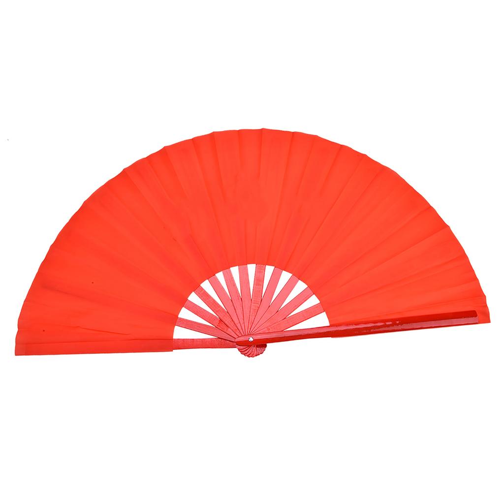 Tai Chi Martial Arts Kung Fu Bamboo Silk Dance Pratice Training Performance Fan (Red Rib)