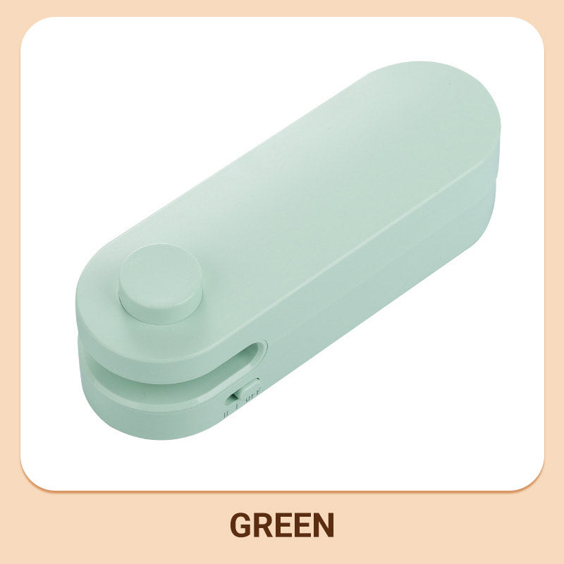 

Магнитный портативный перезаряжаемый запайщик и резак для пакетов 2 в 1 Мини-запайщик пакетов Обновление 2025 4 в 1 Резак и запайщик пакетов Портативный пакет зелёный