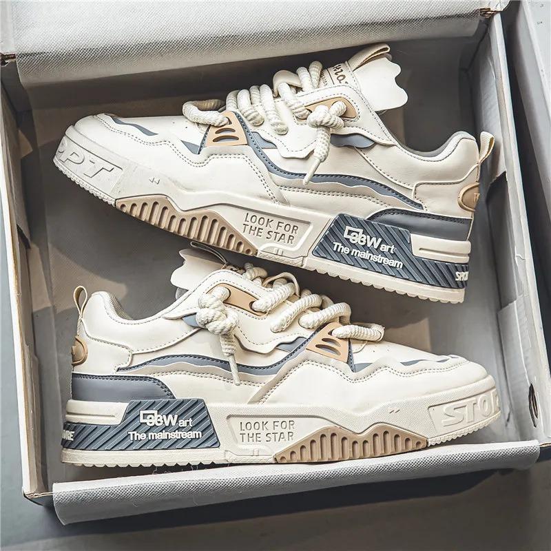 Autumn Men's Shoes New Breathable Little White Shoes Men's Trend Versatile Platform Sports Casual Board Shoes Trendy Shoes