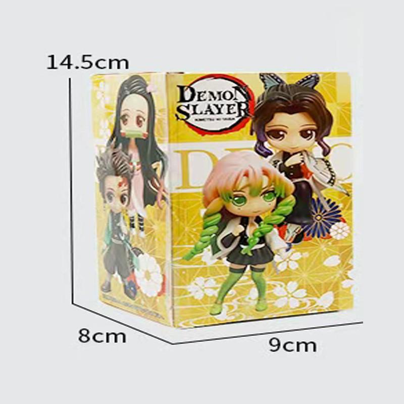 8pcs/Sets Q Posket Figure  Demon Slayer Mini Figurine Kimetsu No Yaiba Small PVC Dolls Desktop Decoration