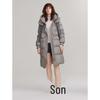 ELLE Women's Mid-length Hooded Duck Down Jacket