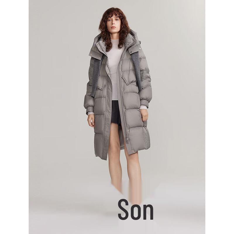 ELLE Women's Mid-length Hooded Duck Down Jacket