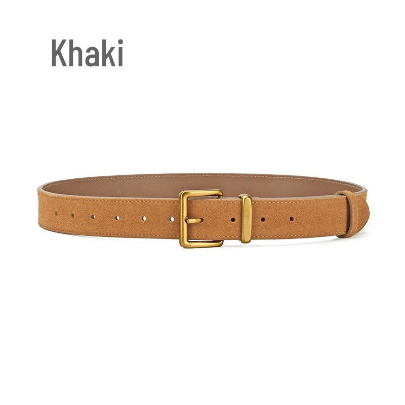 Women's Fashion Simple Versatile Suede Leather Waist Belt with Jeans Decoration