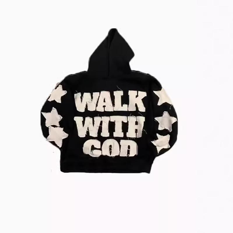 

Harajuku Новая мода Y2K Star Patch Вышивка Толстовка большого размера Женская готическая хип-хоп свободная повседневная спортивная толстовка с капюшоном уличная кофта XXL чёрный