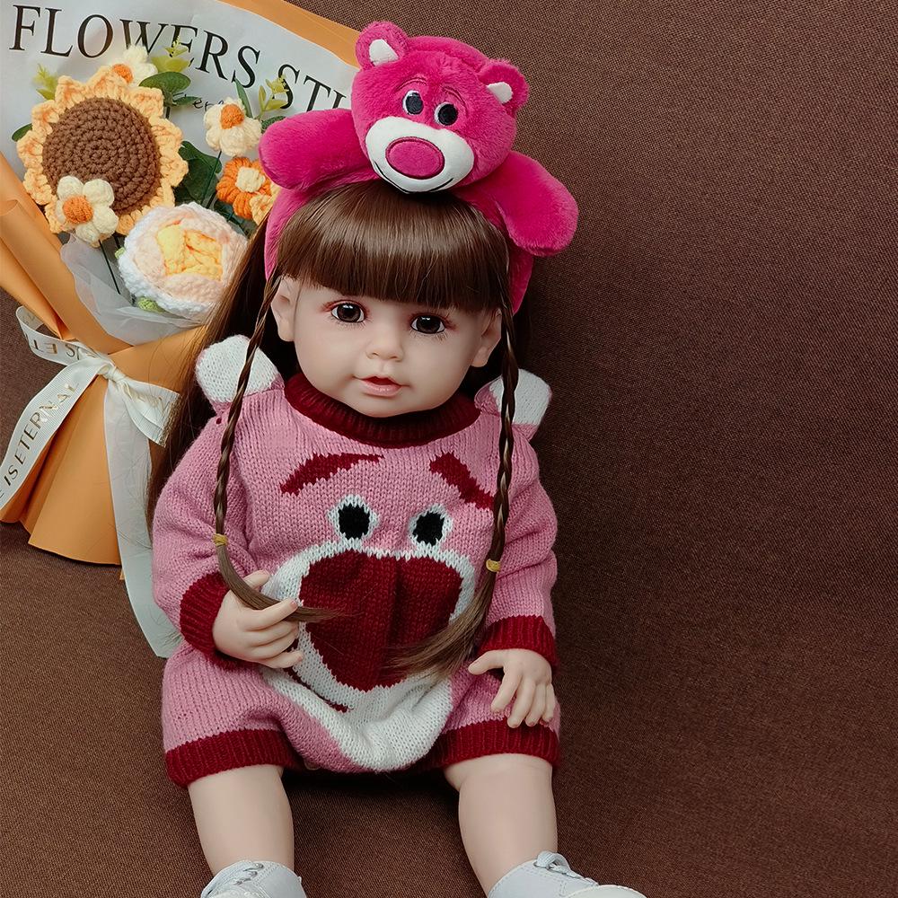 Realistic 55cm Full Enamel Baby Girl Doll Toy