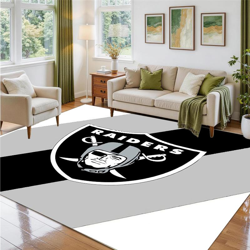 Las Vegas Raiders Design Crystal Velvet Rug Soft Decorative Mat for Bedroom Entrance