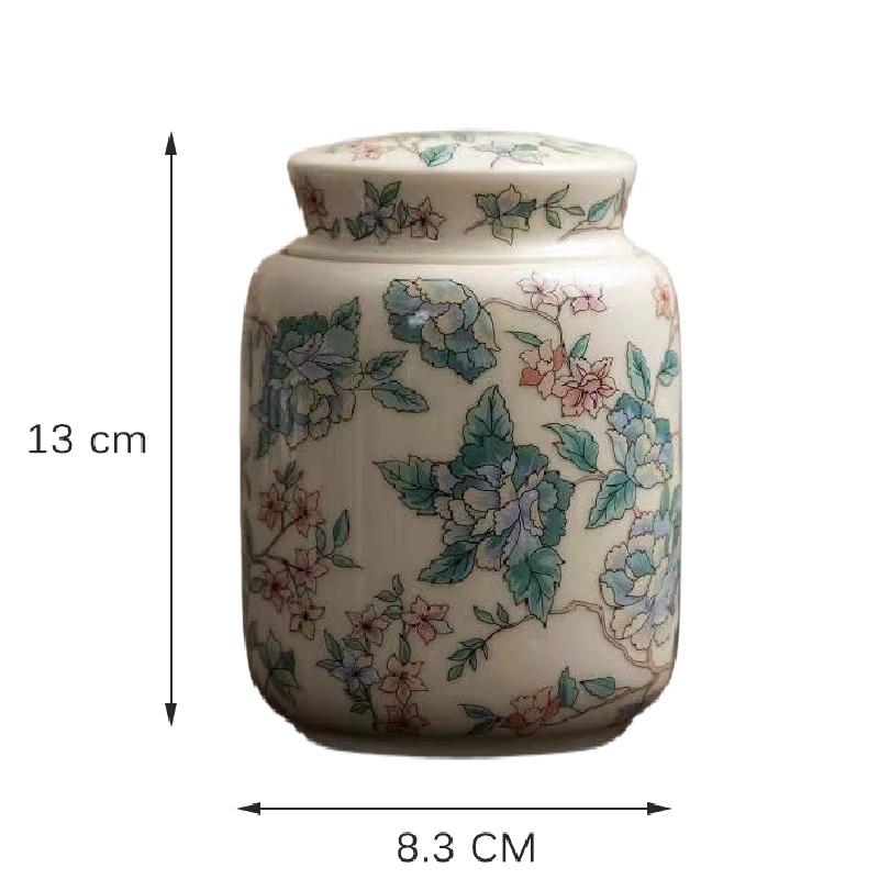 Retro Ceramic Tea Pot High-grade Enamel Sealed Pot Portable Ceramic Ginger Pot Table Top Home Decoration Wedding Ornaments