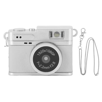 Small Vintage Digital Camera 1080P FHD 0.96 Inch Color Screen 128GB LED Fill Light Pocket Digital Camera White