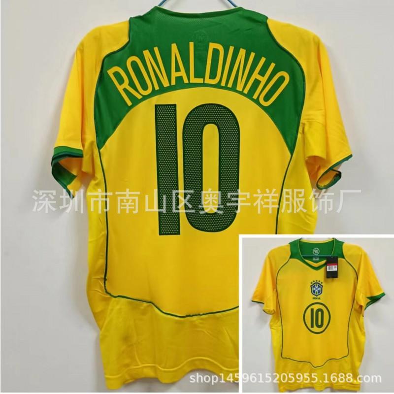 Vintage Brazil National Team Soccer Jersey Ronaldo 9 Classic Retro Football Shirt Short Sleeve Unisex