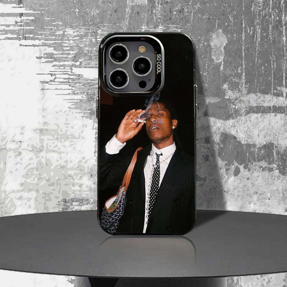 A-ASAPS R-Rocky Phone Case For iPhone 16,15,14,13,12,11,Pro,XS,Max,Plus,Mini,SE4,E Black Matte Shockproof Cover