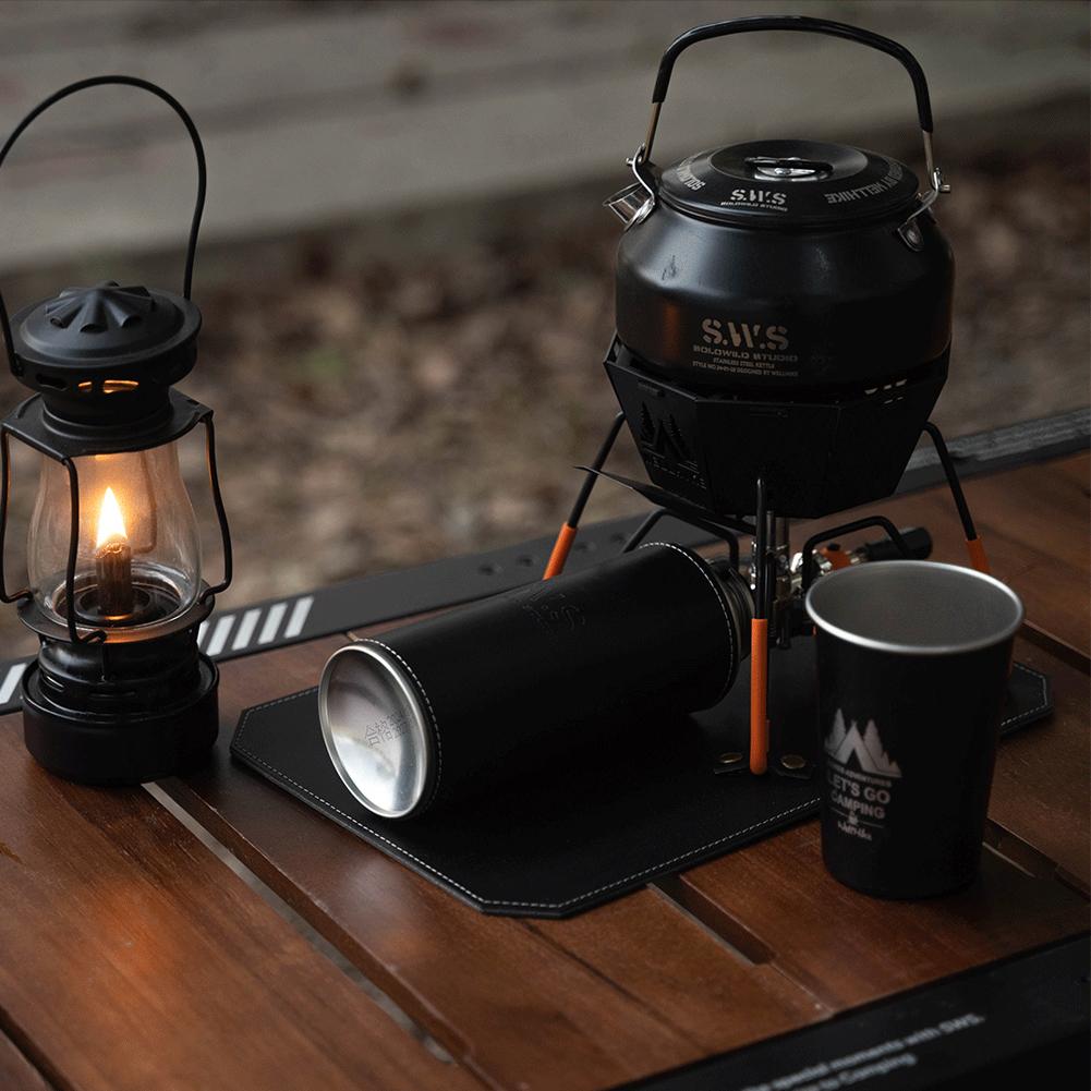 Handmade Pedestal Pad PU Gas Tank Protective Leather Sleeve Cooking Stove Mat for Soto ST-310 Stove Accessories