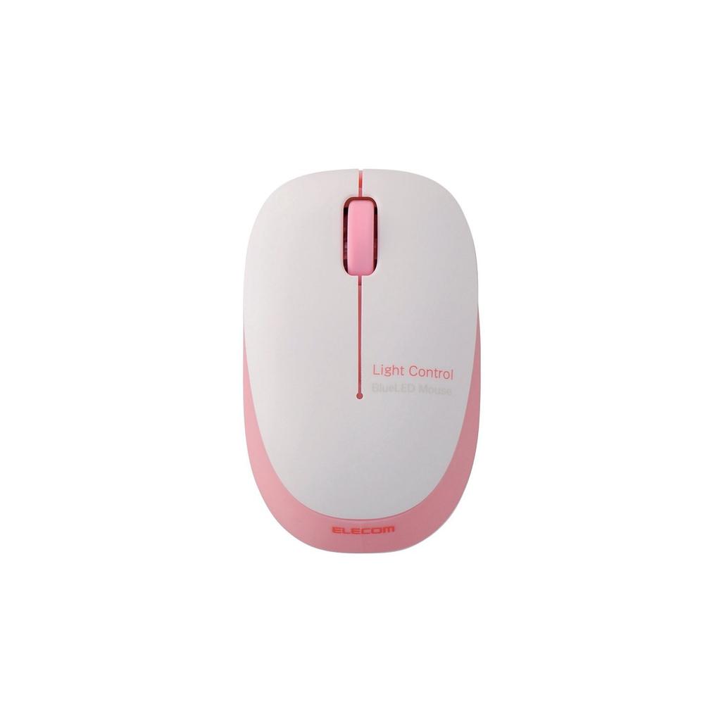 ELECOM Wireless Mouse (Receiver Included), Small, Compact, 3 Buttons, Blue LED, Lightweight, 50g, Pink, M-BL20DBPN