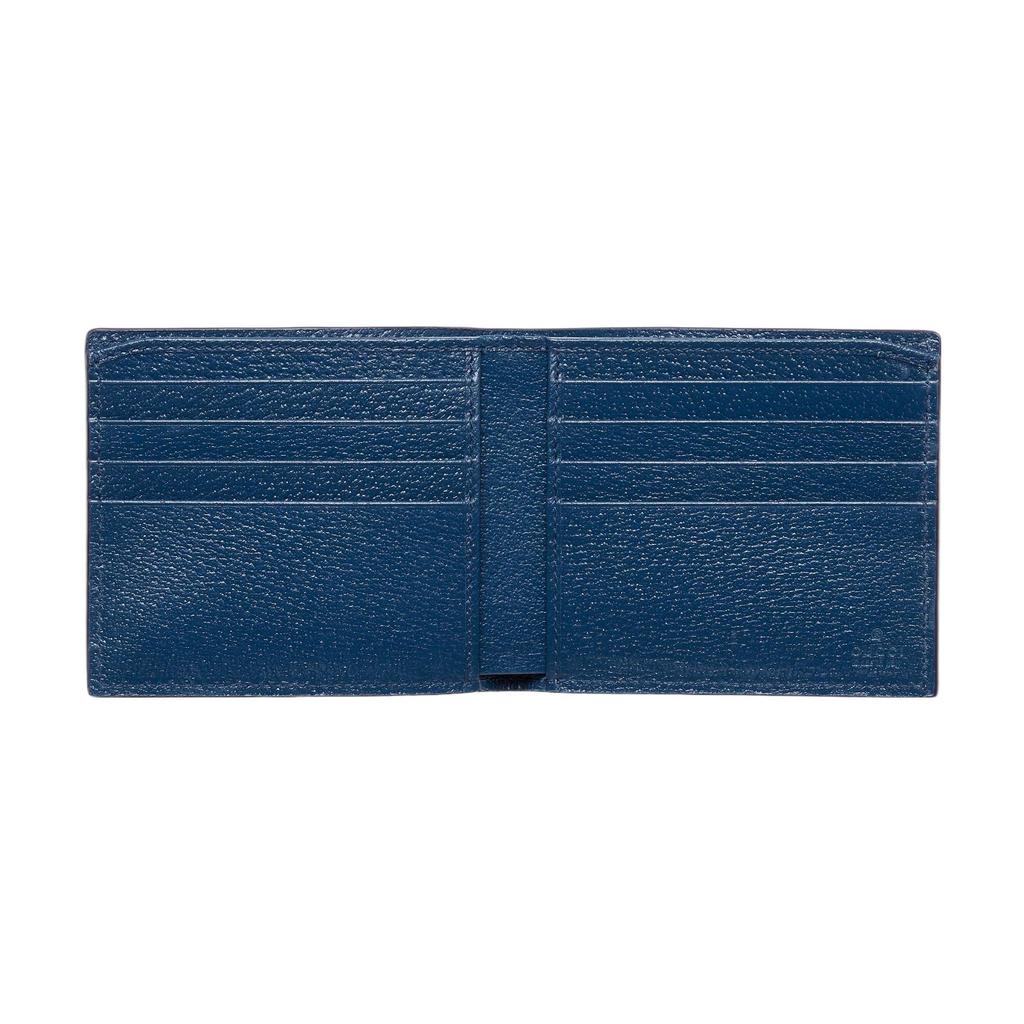 Gucci Monogram Bifold Wallet Beige/Ebony/Blue Men Wallets Tan 768243-FACQC-9751
