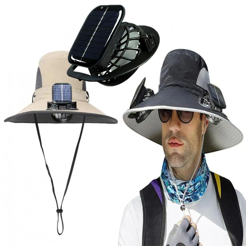Digging Hole Solar Fan Mini Multi-purpose Fan Portable Outdoor Camping Fan  For Sun Hat
