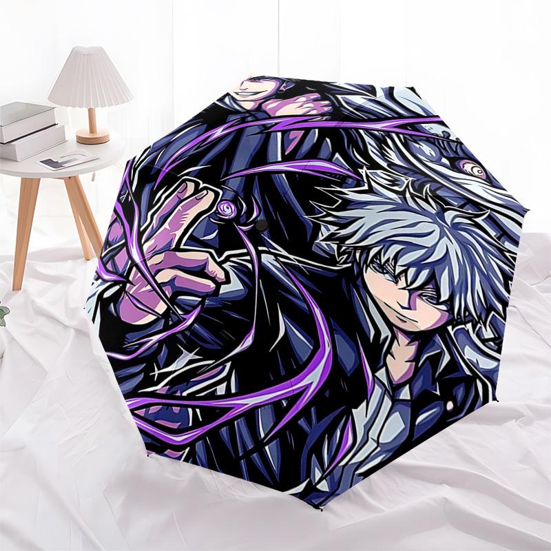 

1pc Killua & His Companion Automatic Opening Closing Umbrella with Foldable Design, Iron Frame, Outdoor Use Perfect Gift for Fans, Travelers, Daily Us