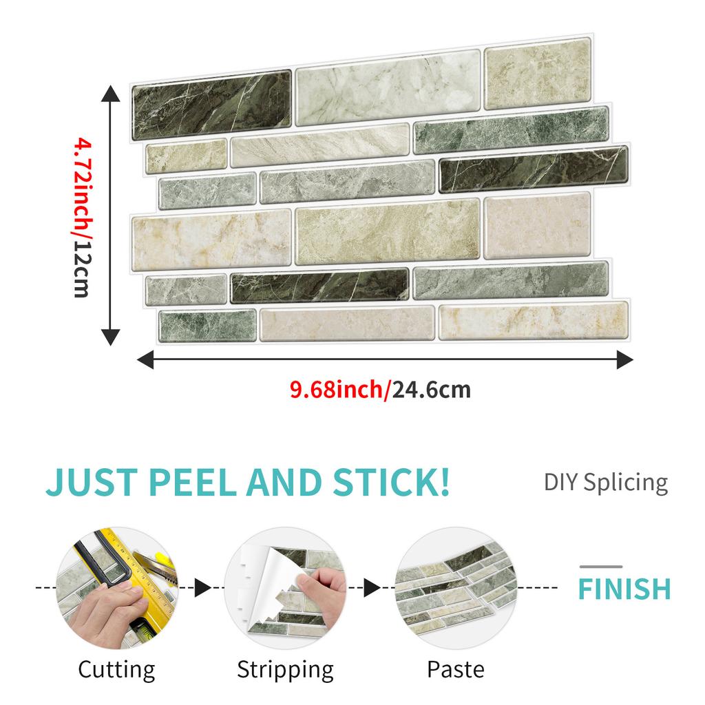 Marble Special-Shaped Tile Sticker Pvc Self-Adhesive Kitchen Waterproof Living Room Bedroom Wall Decoration Wallpaper Wall Sticker