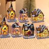 Mini Led Christmas Village Houses Building Xmas Winter Village Town Buildings Collection Home Indoor Room Decoration Xmas Gifts
