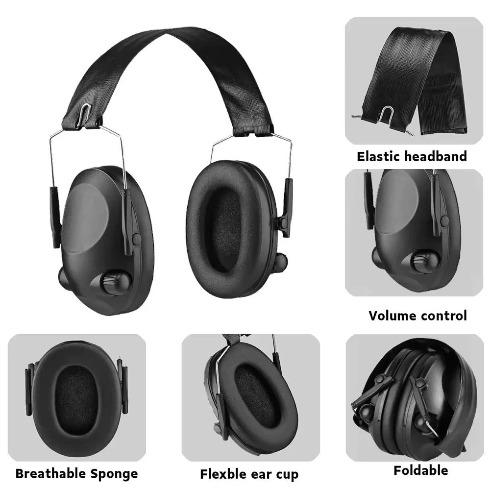 TAC 6S Anti-Noise Audio Tactics Shooting Headset Soft Padded Electronic Earmuff for Sport Hunting Outdoor Sports