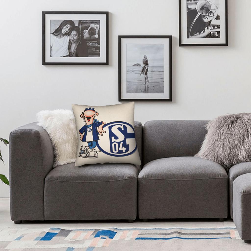 S-Schalke 04 team Pillow Case  Comfy Pillow Cover For Sofa Bedroom Home Decor Cute Funny Cushion Cover