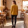 Women's Casual V-Neck Zip-Up Loose Fit Top for Everyday Wear