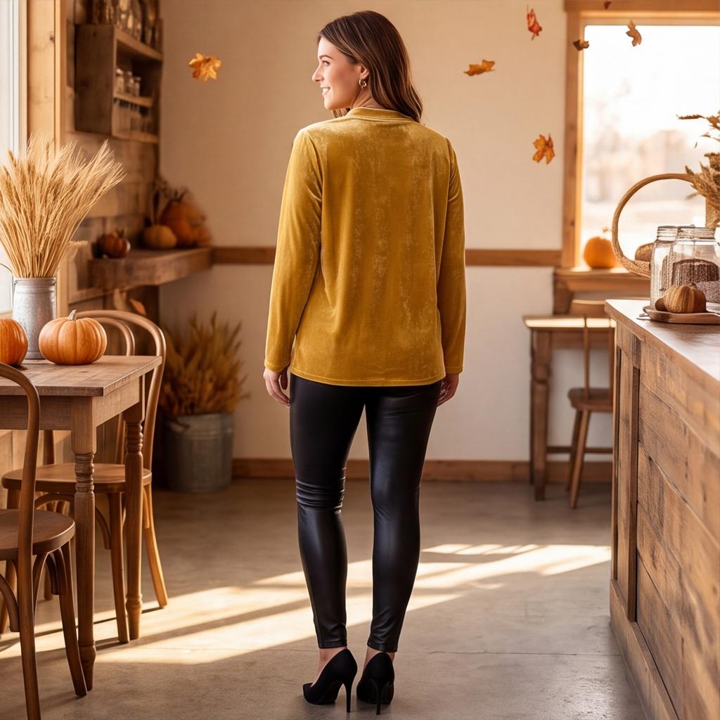 Women's Casual V-Neck Zip-Up Loose Fit Top for Everyday Wear