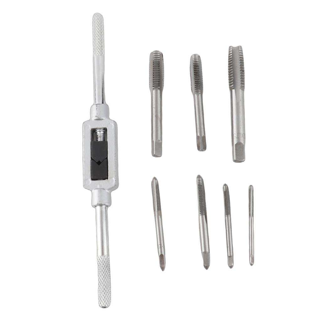 Tap Wrench, Steel Tap Wrench Set with Thread M3 or 4 or 5 or 6 or 8 or 10 or 12, for Convenient Tapping, General Purpose.Key and Tap