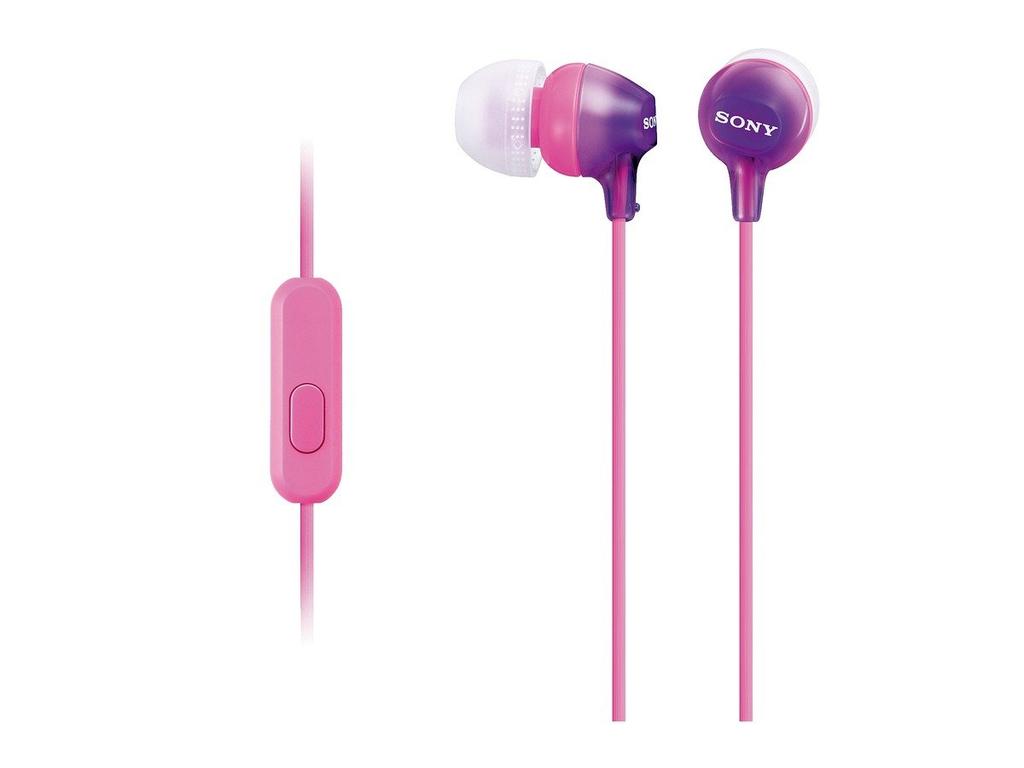 Sony Earphones Canal Type with Remote Control and Microphone Violet V MDR-EX15AP MDR-EX15AP