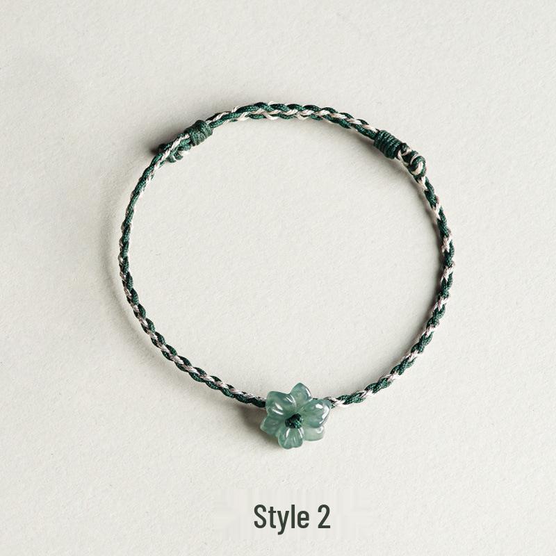 

Унисекс-браслет ручной работы из синего нефрита качества А с орхидеями Blue Water Orchid Bracelet (With Certificate)
